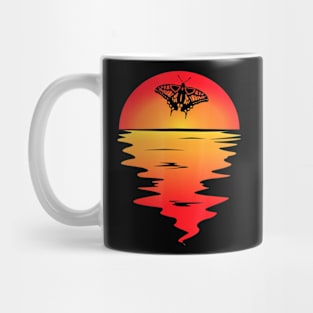 Butterfly vaporwave sunset butter fly synthwave Mug